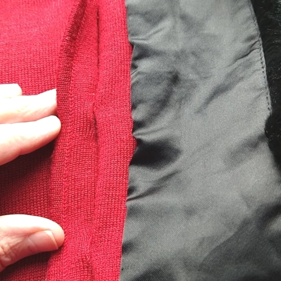 Dialogue Size XS Merino Wool Open Cardigan Removable Faux Fur - Picture 10 of 12